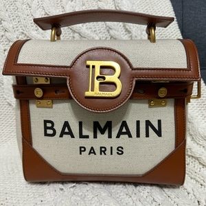 Balmain Brown and Cream Satchel